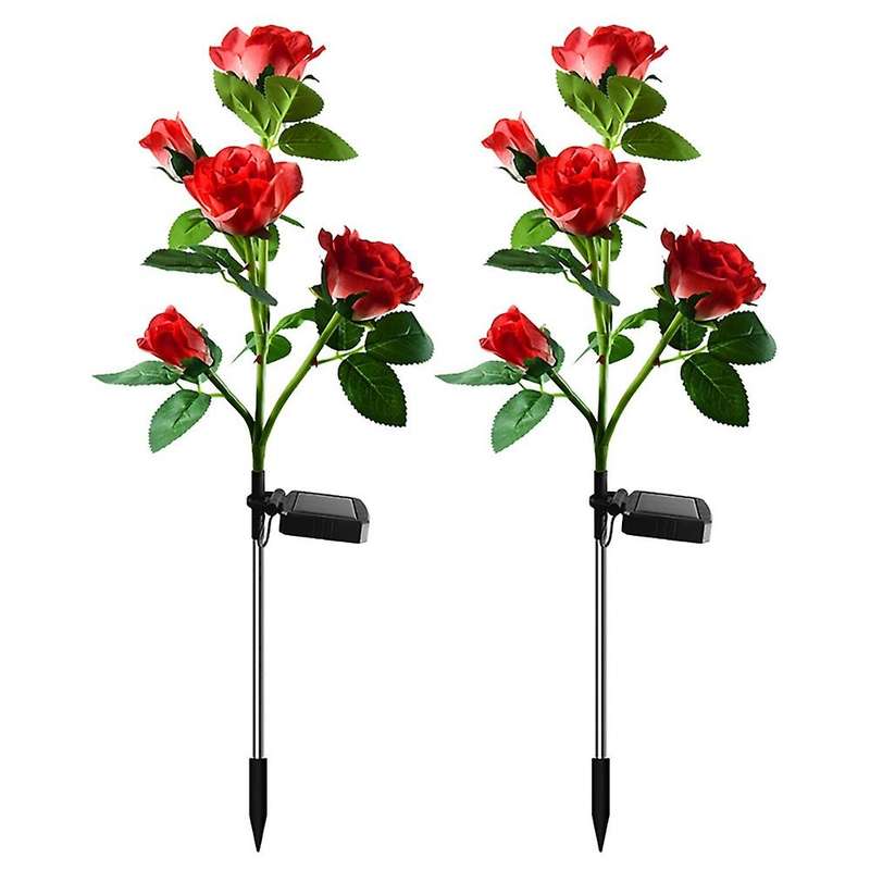 5 Head Head Led Solar Rose Garden Lamp Outdoor for Yard Lawn Path B