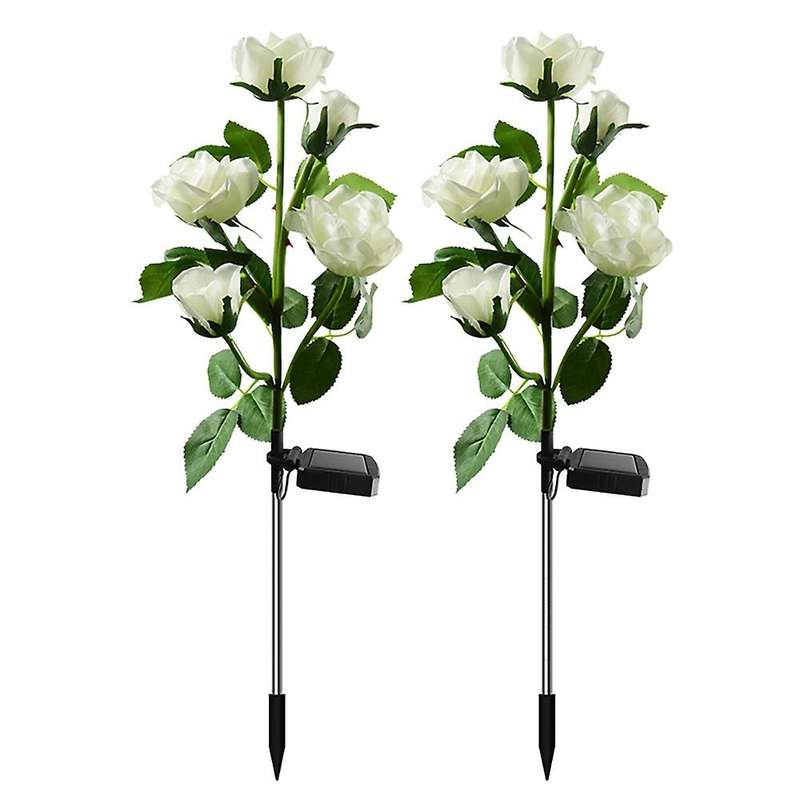 5 Head Head Led Solar Rose Garden Lamp Outdoor for Yard Lawn Path D