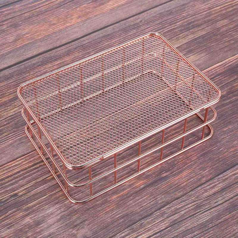 3x Storage Basket Bathroom Shelves Makeup Organiser Storage Basket
