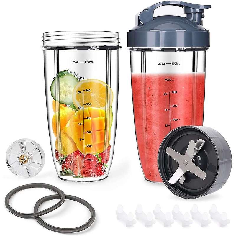 Blender Cups & Blade Replacement Set for Nutribullet, 32oz Huge Cup