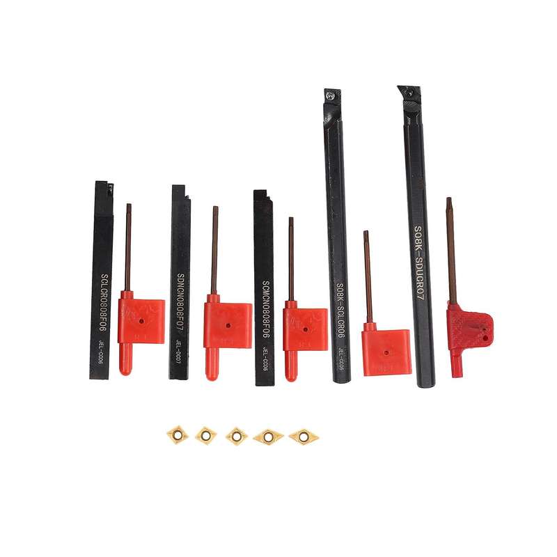 8mm Shank Indexable Lathe Turning Tool Holder with Carbide Inserts