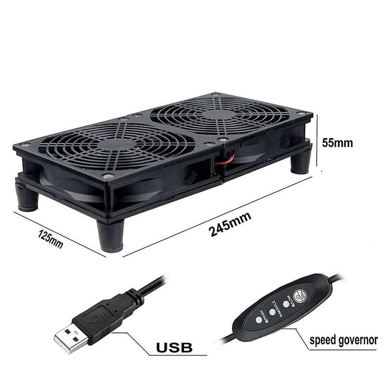 Dual Fan Ultra-thin Cooling Fan Usb Fan, for Cooling Of Router Tv Box