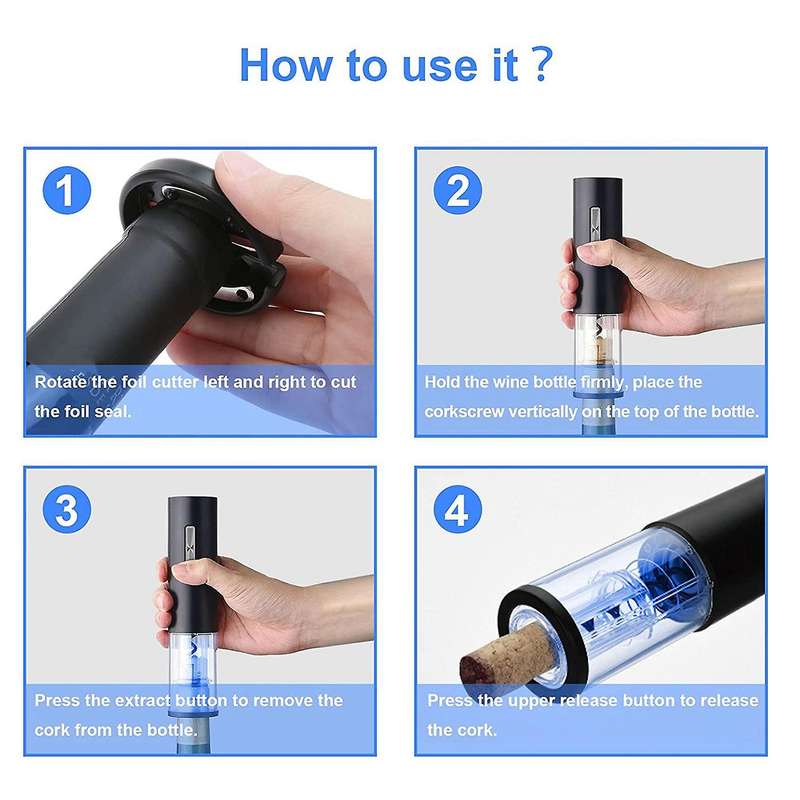 Electric Wine Opener Set, Rechargeable Automatic Corkscrew