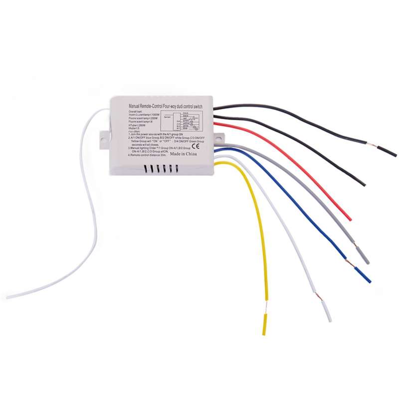 4x 4 Way Light Digital Wireless Remote Control Switch On/off 220v