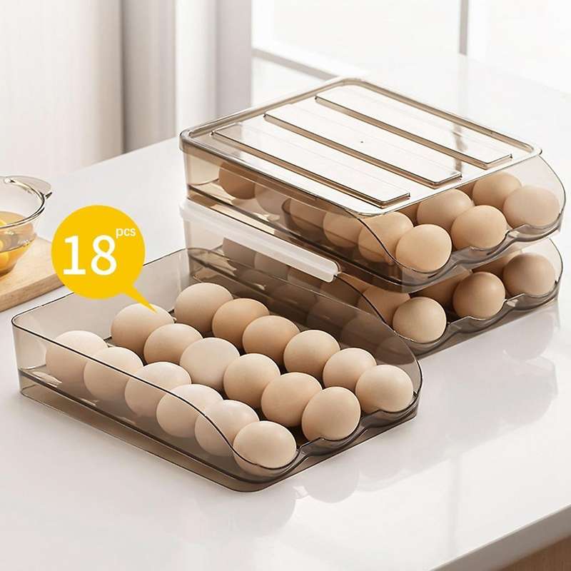 Large Capacity Egg Holder for Refrigerator, Organizer Bin ,2 Layer