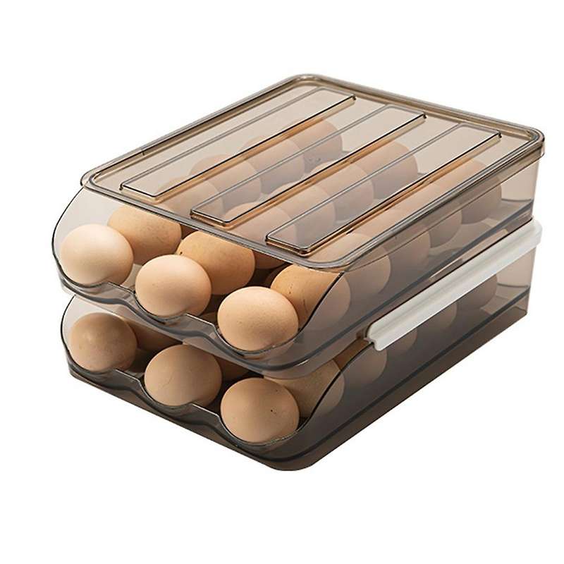 Large Capacity Egg Holder for Refrigerator, Organizer Bin ,2 Layer