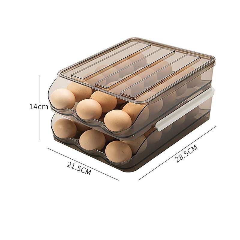 Large Capacity Egg Holder for Refrigerator, Organizer Bin ,2 Layer