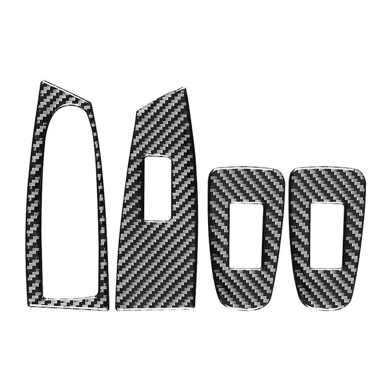Carbon Fiber Window Glass Lift Buttons Panel Trim for Bmw(a)
