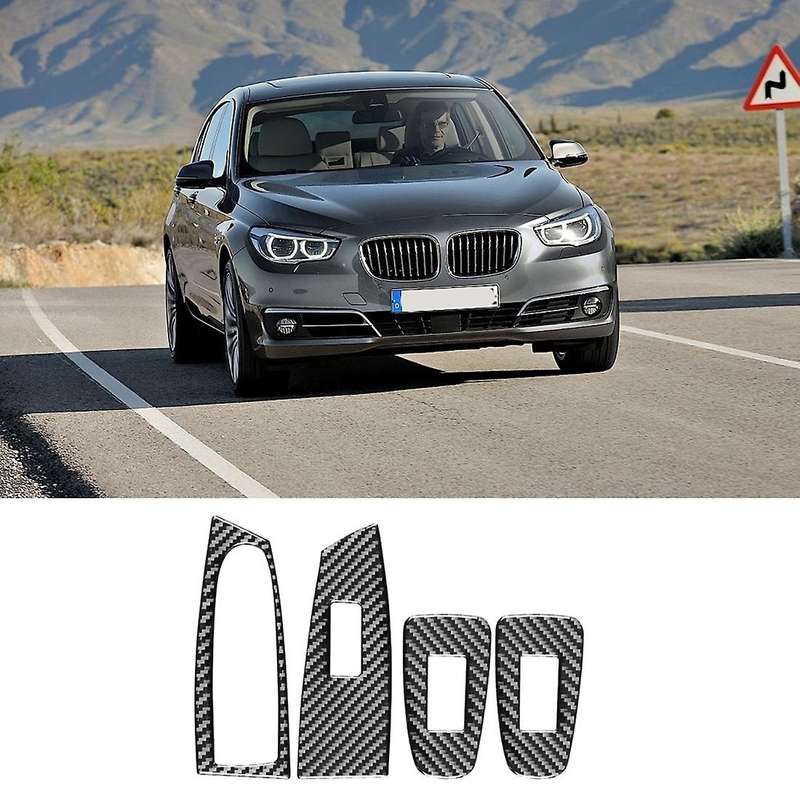 Carbon Fiber Window Glass Lift Buttons Panel Trim for Bmw(a)