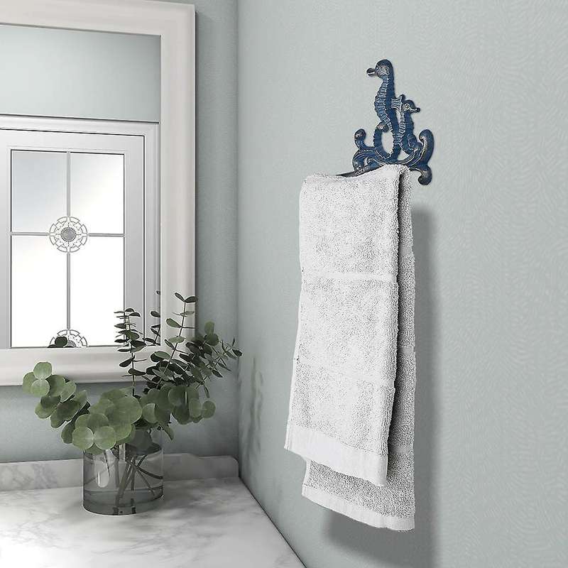 Cast Iron Tissue Holder Seahorse Paper Rack Coat Hook Towel Rack