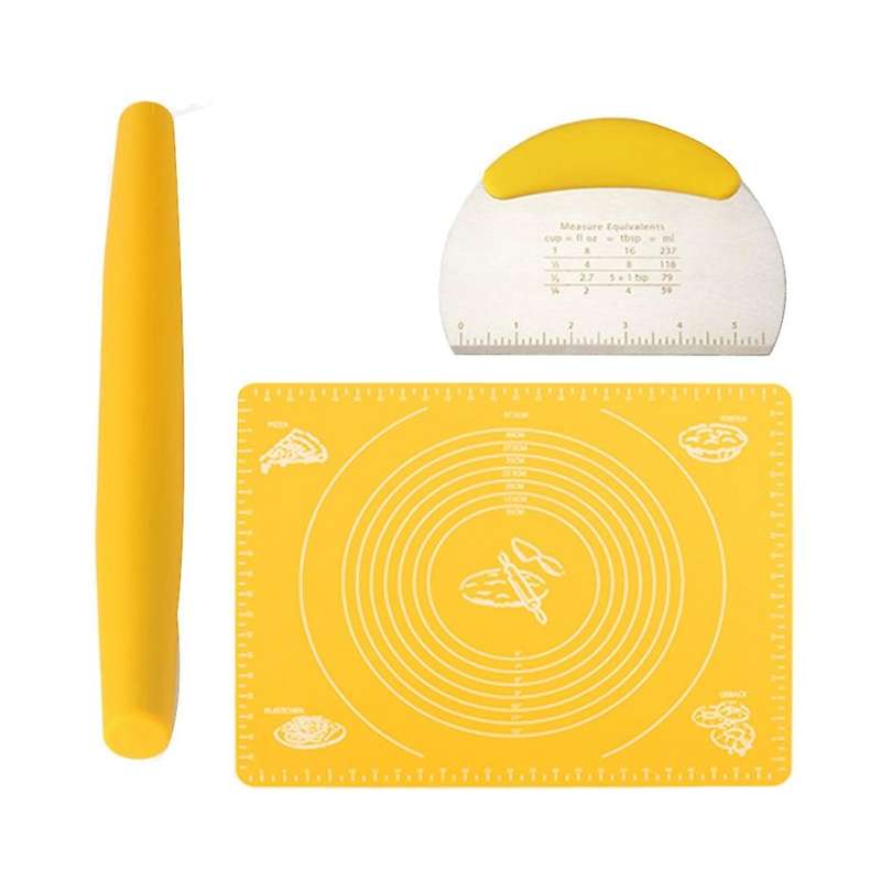 Rolling Pin and Baking Mat Set,dough Cutter, for Baking Dough, Pizza
