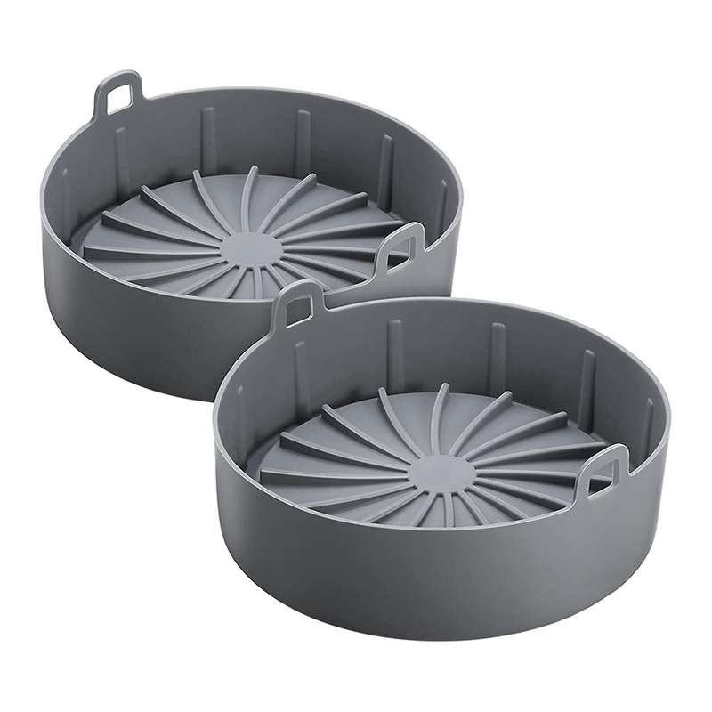 2 Pieces Air Fryer Silicone Pot Silicone Bowl Air Fryers, 7.5 Inch