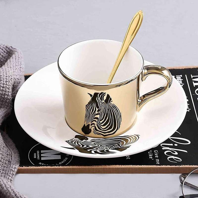 Mirror Reflection Mug Set Moving Reflection Creative Coffee Cup C