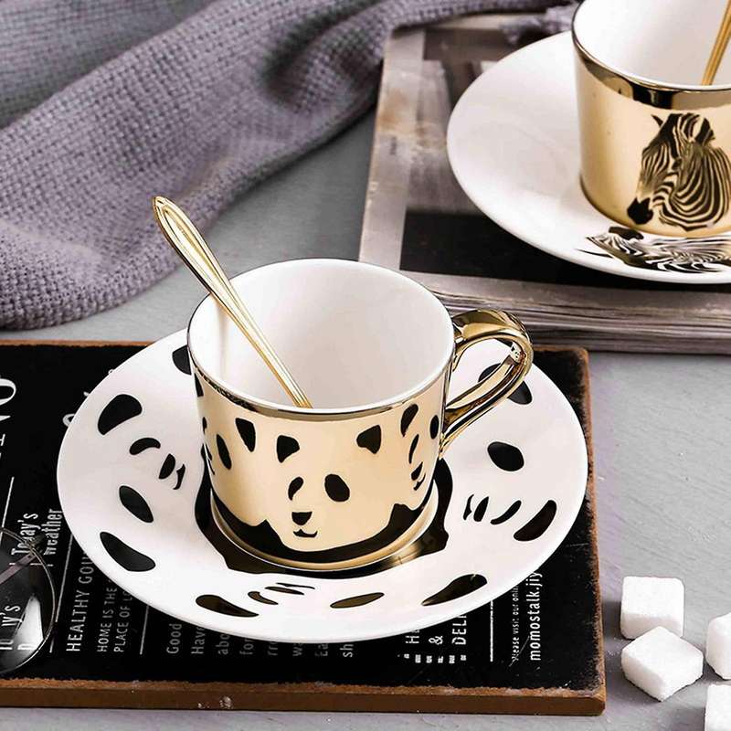Mirror Reflection Mug Set Moving Reflection Creative Coffee Cup C