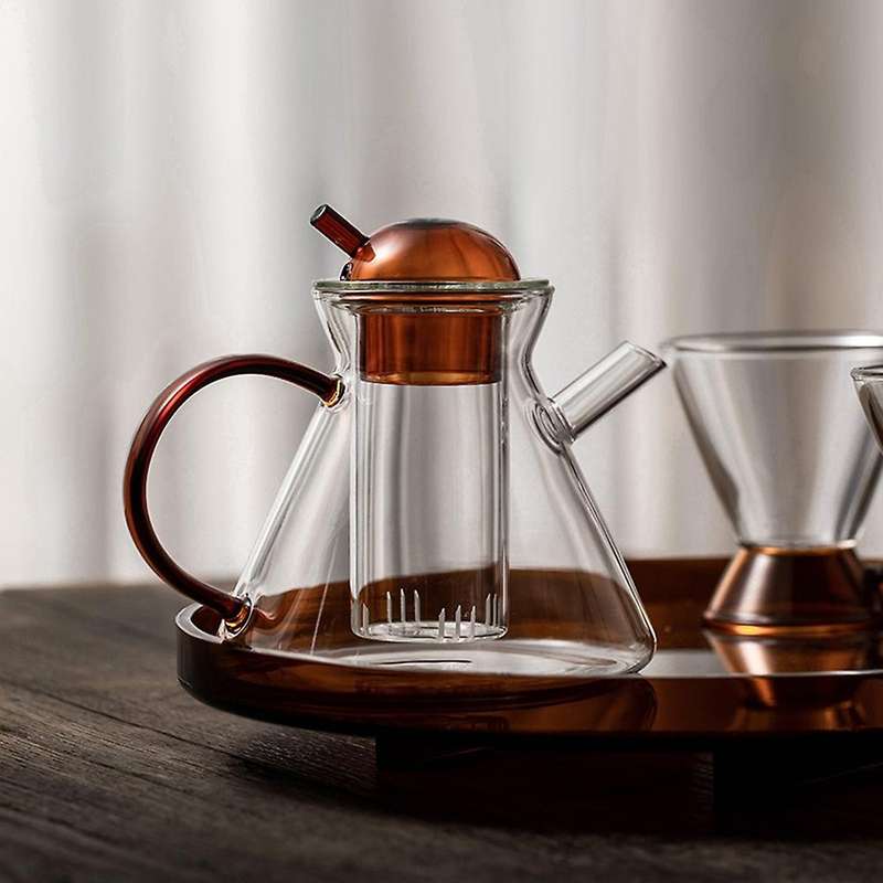 High Borosilicate Glass Retro Teapot Amber Coffee Pot