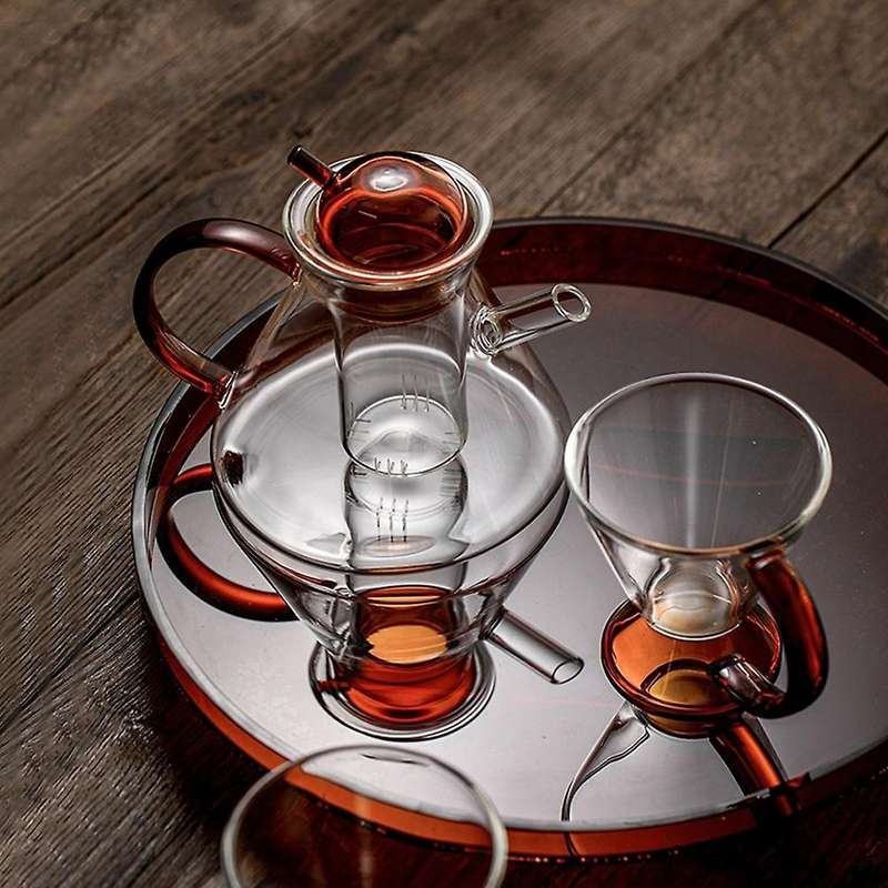 High Borosilicate Glass Retro Teapot Amber Coffee Pot