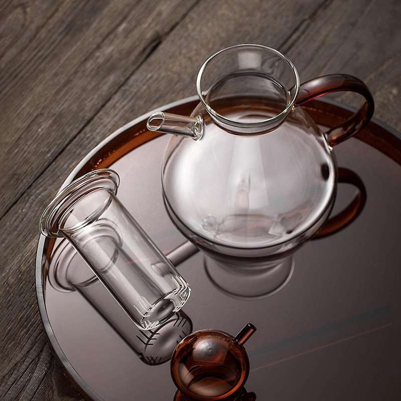High Borosilicate Glass Retro Teapot Amber Coffee Pot