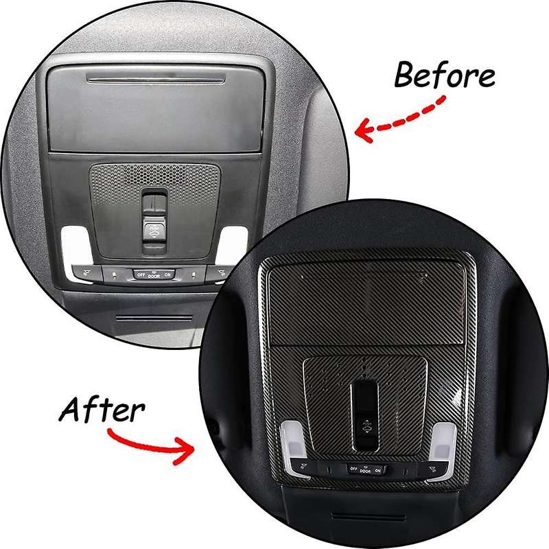 For Honda Car Stainless Steel Front Reading Light Cover, Carbon Fiber
