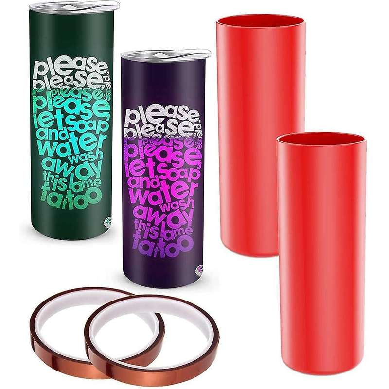 2-pack Reusable Silicone Wrap for 20oz Sublimation Skinny Tumblers C