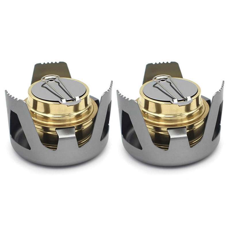 2x Portable Mini Spirit Burner Alcohol Stove for Outdoor Hiking