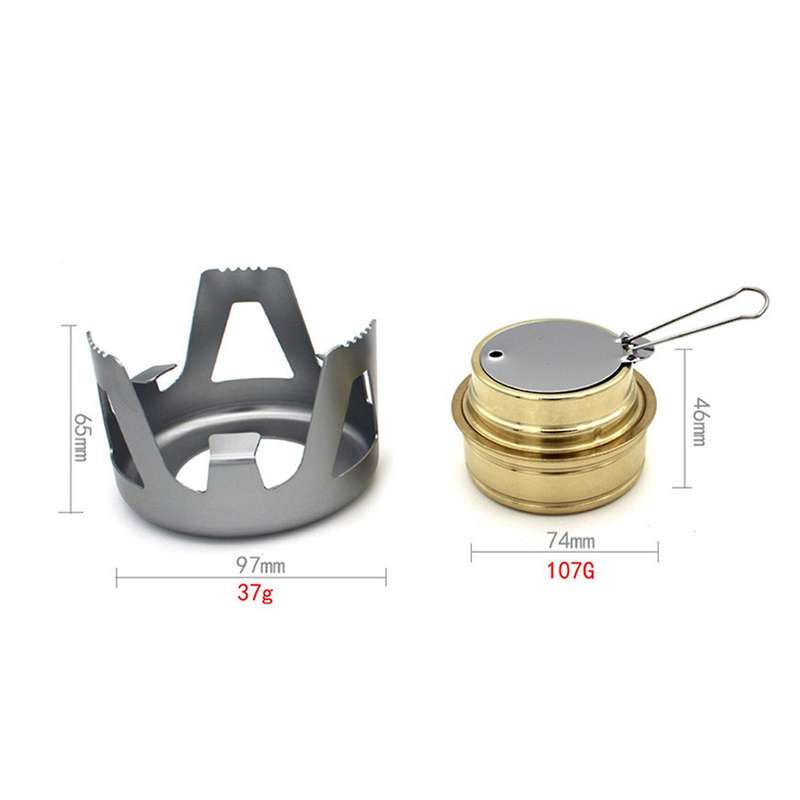 2x Portable Mini Spirit Burner Alcohol Stove for Outdoor Hiking