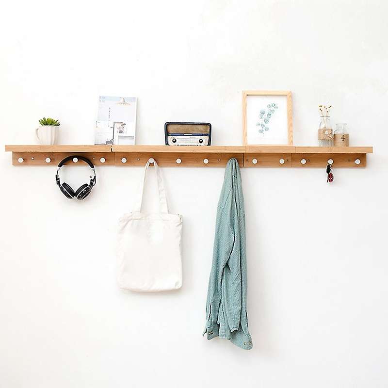 Wooden Wall Shelf Wall Mount Organizer for Kitchen Bedroom(3 Hooks)