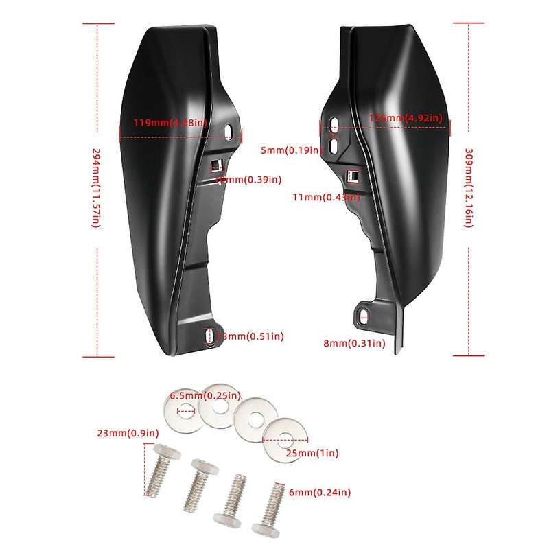Motorcycle Mid-frame Air Heat Deflector Gloss Black