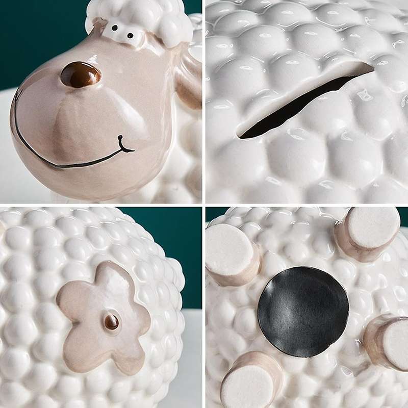 Sheep Piggy Bank Home Furnishings Statue Holiday Gifts Figurine -c