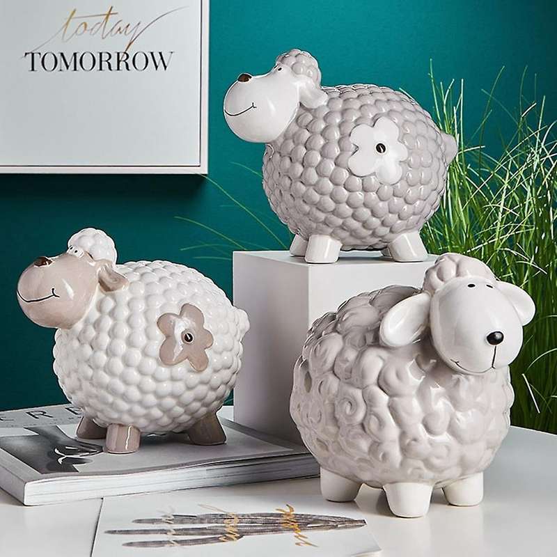 Sheep Piggy Bank Home Furnishings Statue Holiday Gifts Figurine -c