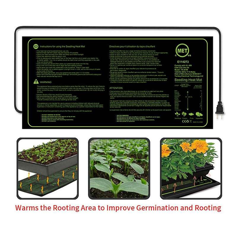 Seedling Heating Mat Waterproof Plant Germination Us Plug 20x10 Inch