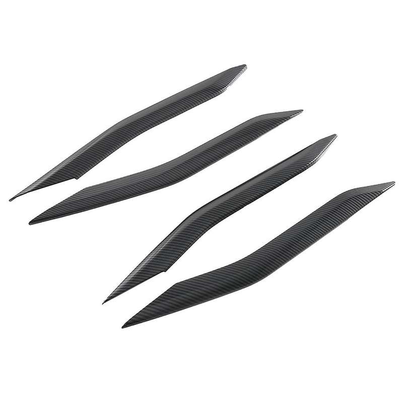 4pcs Door Armrests Decorative Strip Abs Carbon Fiber Inner Door Trim