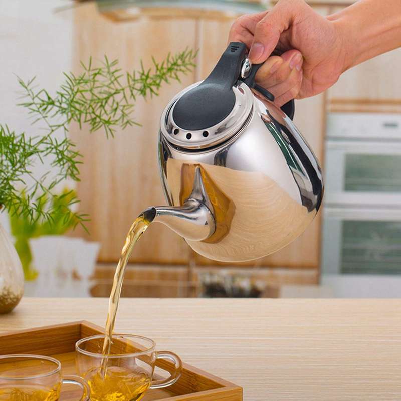1.2l Induction Cooker Tea Pot Kitchen Stainless Steel Flat Bottom