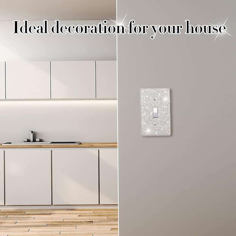 6 Pcs Bling Light Switch Cover (single Gang Socket, Duplex Outlet)