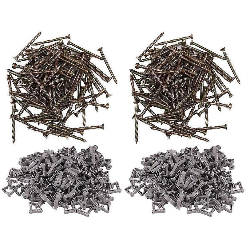 100pc Poly Plasterboard Anchor Plastic Expansion Tube Pipe with Screw