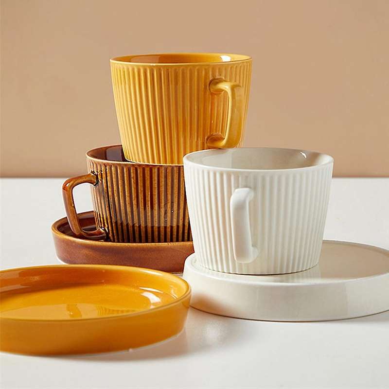 European Afternoon Tea Cup Coffee Ceramic Cup with Saucer Cup B