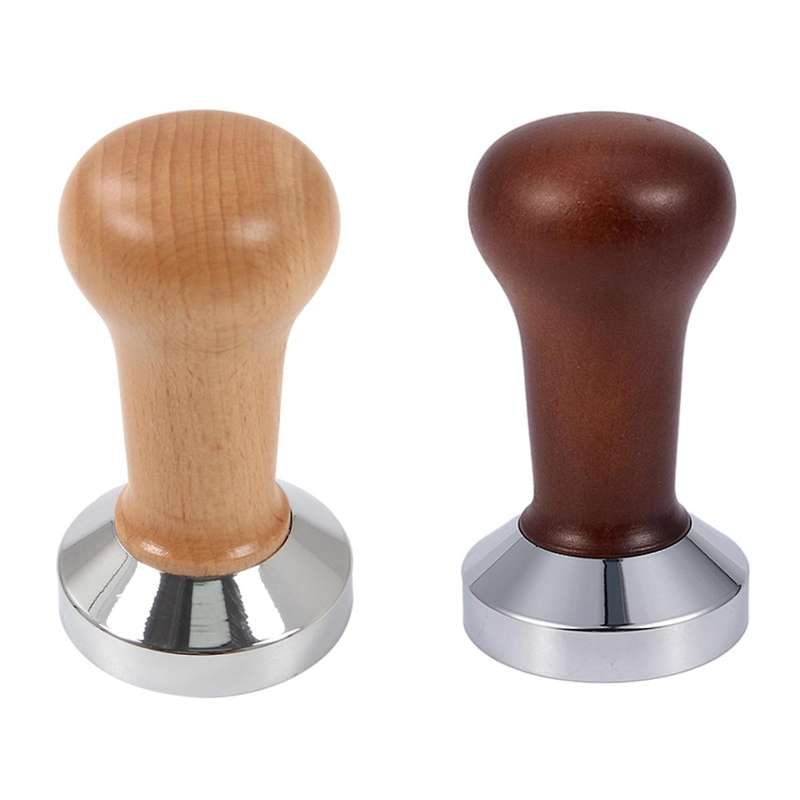 Tamper Wooden Handle Barista Espresso Machine 51mm Wood Color