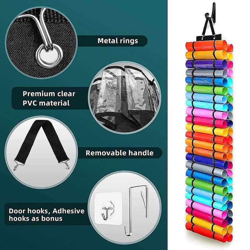 1 Packs Vinyl Storage Organizer with 48 Compartments