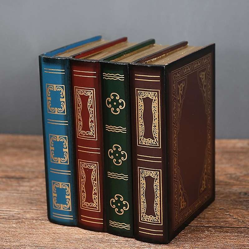 European Retro Storage Box Book Shape Storage Box Wooden Jewelry Box