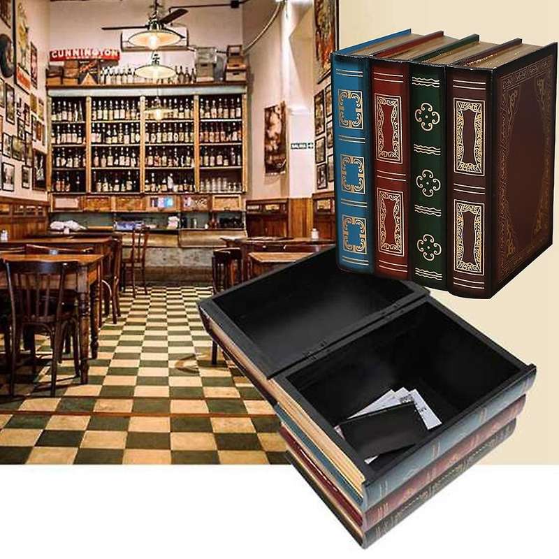 European Retro Storage Box Book Shape Storage Box Wooden Jewelry Box