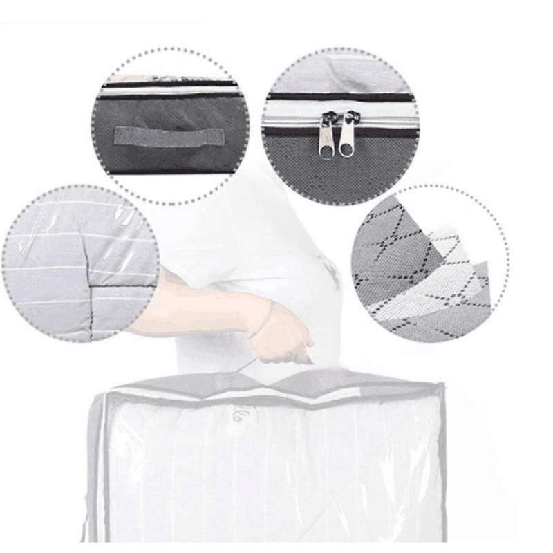 3 Pack Underbed Storage Bags Foldable Clothes Storage Containers