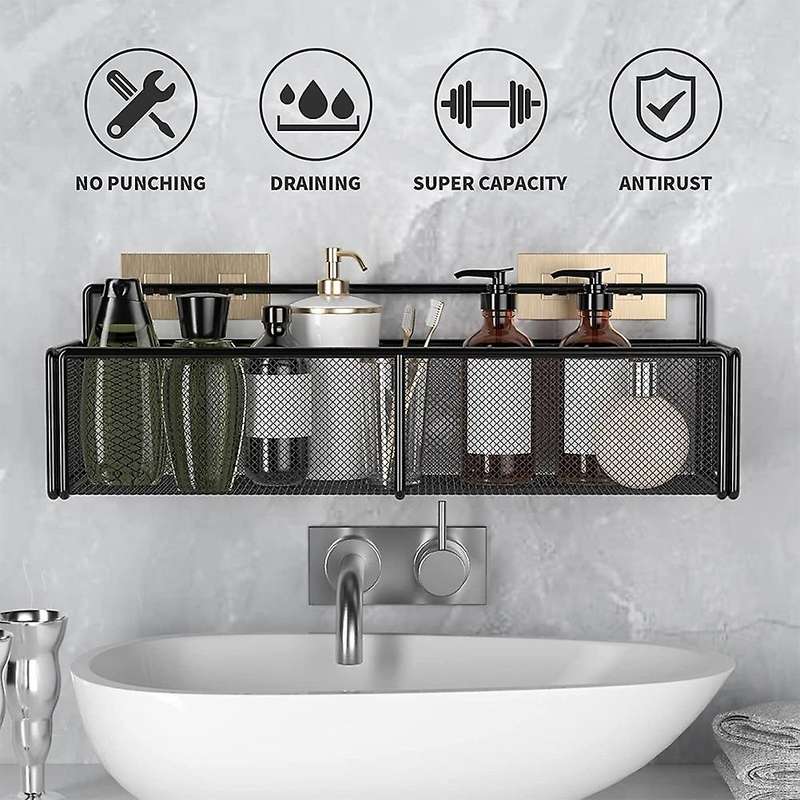 2-pack Shower Caddy Basket Shelf, Shower Organizer Black