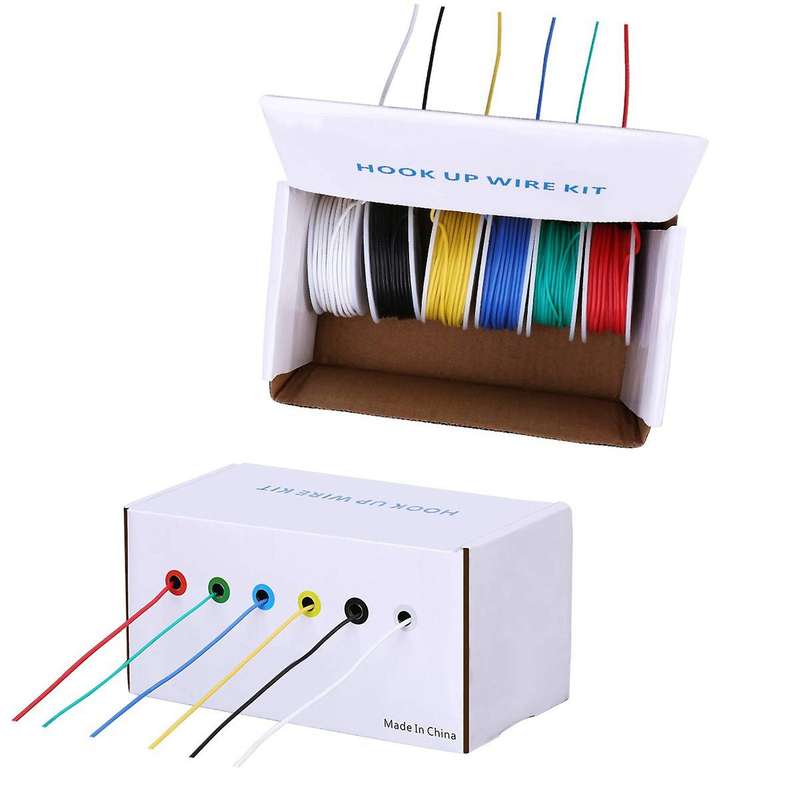 22awg Electronics Wire Kit,jumper Wire Hook Up Wire Kit 6 Colors 33ft