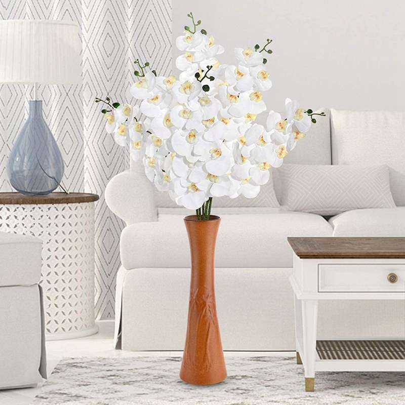 6 Pcs 38inch Artificial Real Contact Orchids Flowers for Diy Wedding