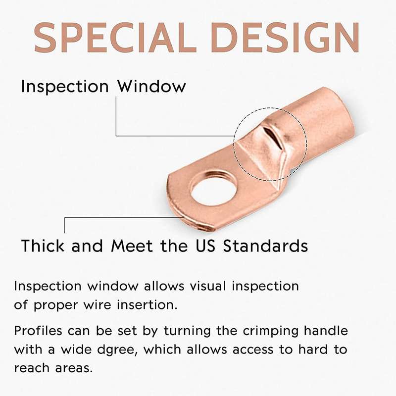 200pcs Copper Wire Terminal Connectors Awg 2 4 6 8 10 12 Ring Lug Kit