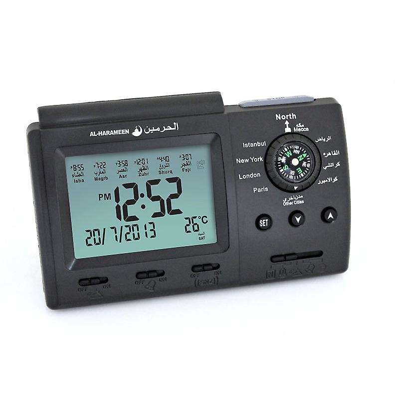 Islamic Muslim Prayer Alarm Azan Clock for Desktop Table Clock Black
