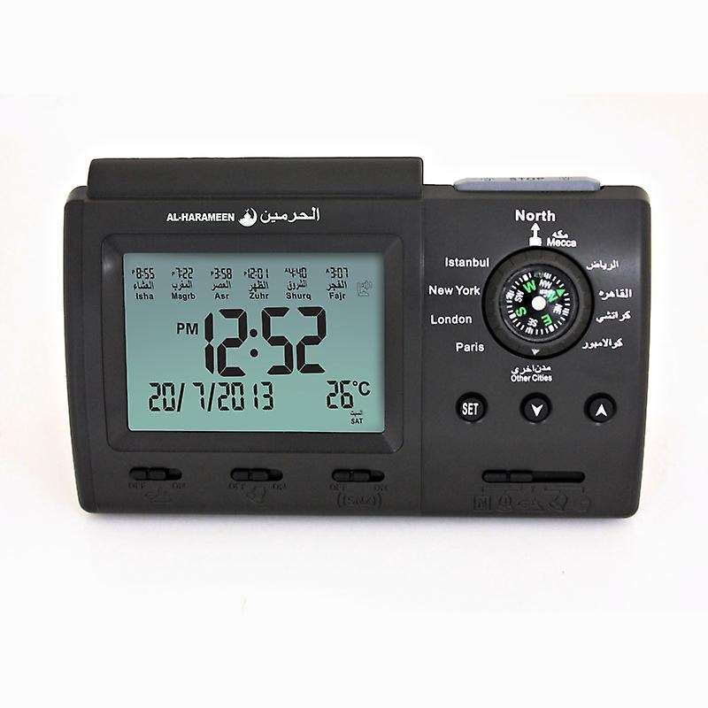 Islamic Muslim Prayer Alarm Azan Clock for Desktop Table Clock Black