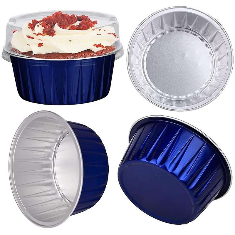 Foil Cupcake Liners with Lids, Cupcake Cups for Parties Baking A