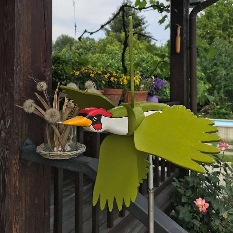 Pinwheels Decor Stakes,waterproof Outdoor Figurines Ornaments-green