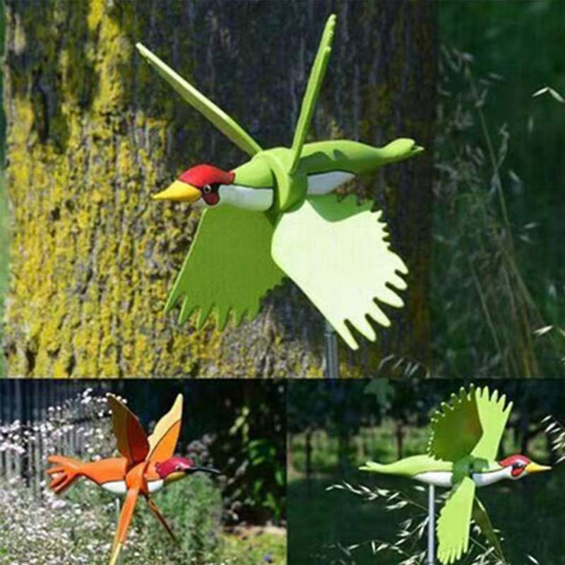 Pinwheels Decor Stakes,waterproof Outdoor Figurines Ornaments-green