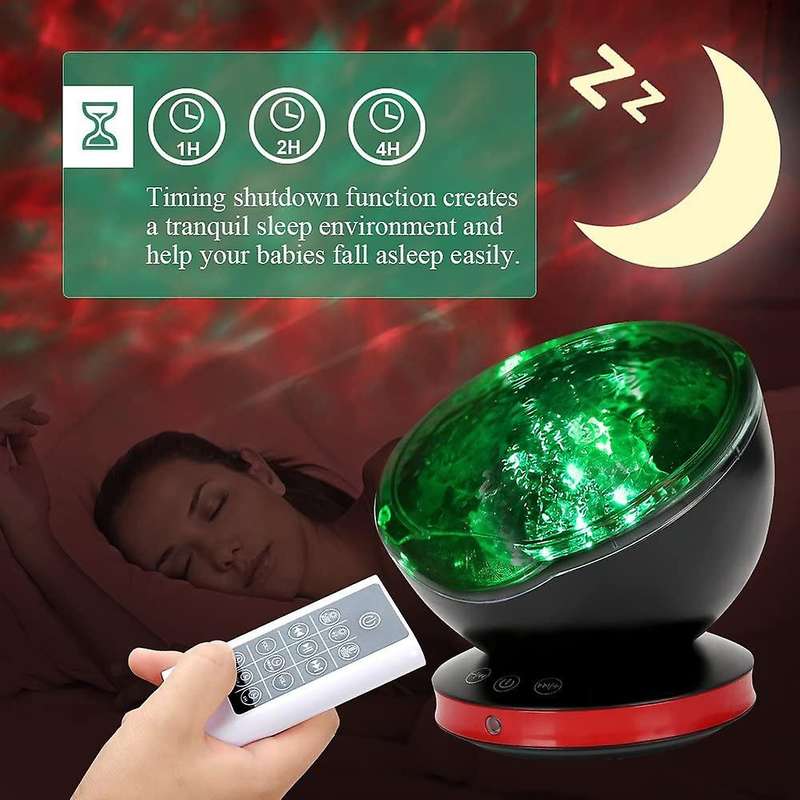 Night Light with Adjustable Lightness Remote Control Timer,black Red